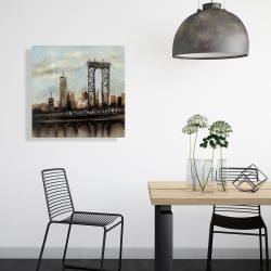 Toile 24 x 24 - Pont de ville par un jour gris