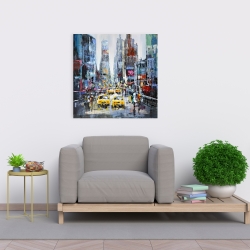 Canvas 24 x 24 - Urban scene with yellow taxis
