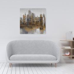 Canvas 24 x 24 - Gray and yellow cityscape