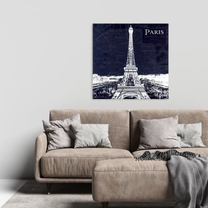 Paris blue print and eiffel tower