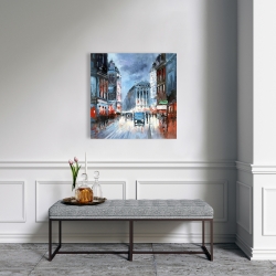Canvas 24 x 24 - Abstract red and blue city