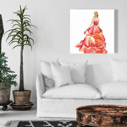 Toile 24 x 24 - Magnifique robe de bal rouge