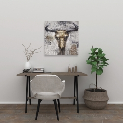 Canvas 24 x 24 - Bull skull with typography