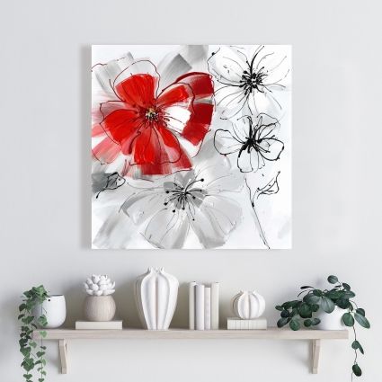 Red & gray flowers