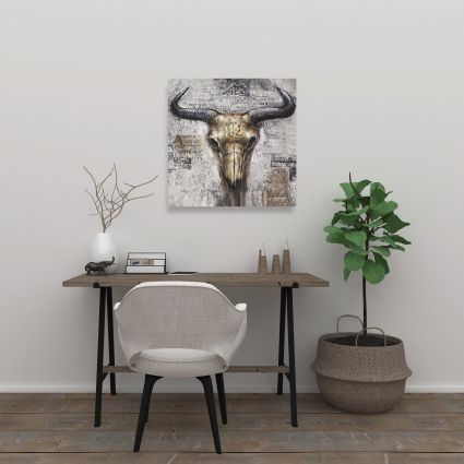 Bull skull with typography