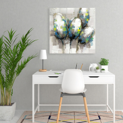 Toile 24 x 24 - Tulipes bleues abstraites