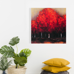 Canvas 24 x 24 - Red dark trees