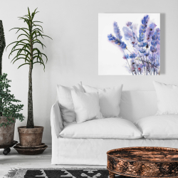 Toile 24 x 24 - Fleurs de lavande à l'aquarelle