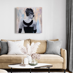 Toile 24 x 24 - Audrey hepburn de style abstrait vue de dos