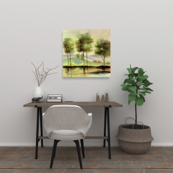 Canvas 24 x 24 - Trees near the lake