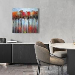 Toile 24 x 24 - Forêt abstraite et colorée
