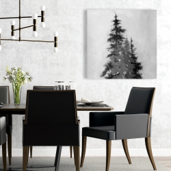 Canvas 24 x 24 - Silhouette of black and grey trees