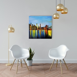 Toile 24 x 24 - Ville de nuit avec pont