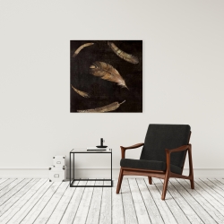 Canvas 24 x 24 - Golden feathers