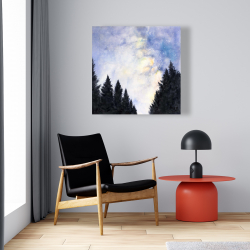 Canvas 24 x 24 - Starry sky in forest