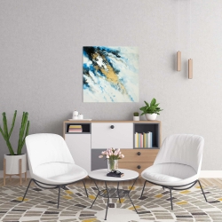 Toile 24 x 24 - Marbre bleu et doré