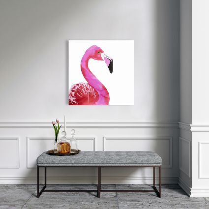 Watercolor proud flamingo profile