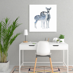 Toile 24 x 24 - Un amour de faons bleus
