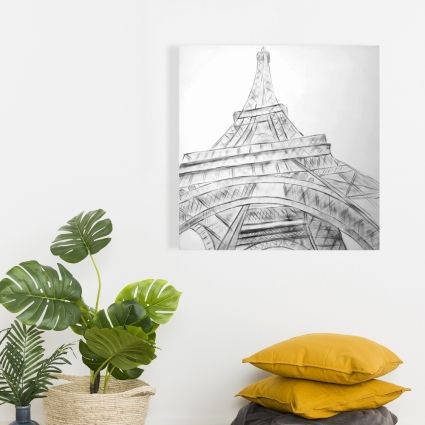 Eiffel tower sketch black & white