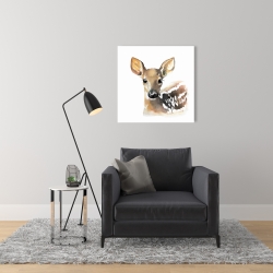 Canvas 24 x 24 - Watercolor fawn face