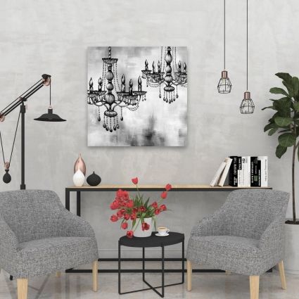 Two crystal chandeliers