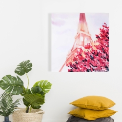 Canvas 24 x 24 - Pink eiffel tower