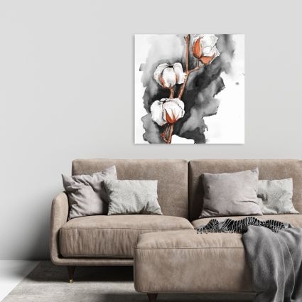 Fleurs de cotton sur fond noir