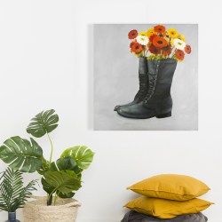 Canvas 24 x 24 - Boots full of flowers