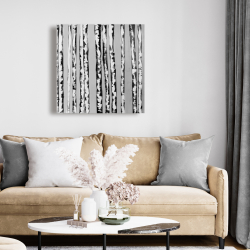 Toile 24 x 24 - Bouleaux noir et blanc