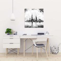 Toile 24 x 24 - Ville abtraite monochrome