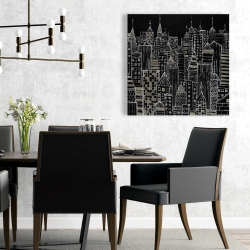Toile 24 x 24 - Tours d'une ville illustrative