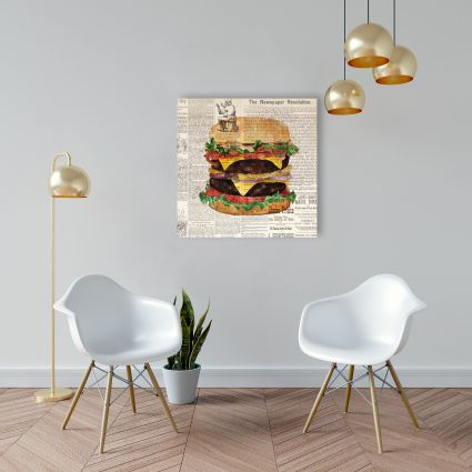Cheeseburger double tout garni style vintage