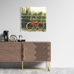 Toile 24 x 24 - Randonnée dans les bois en bicyclette