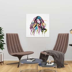 Toile 24 x 24 - Femme en art graffiti