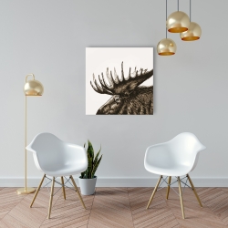 Canvas 24 x 24 - Moose plume sepia