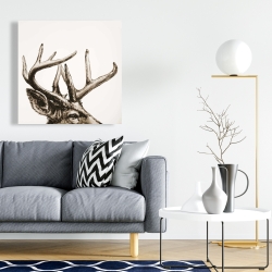Canvas 24 x 24 - Roe deer plume sepia