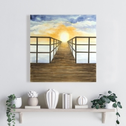 Toile 24 x 24 - Couché de soleil dans la mer