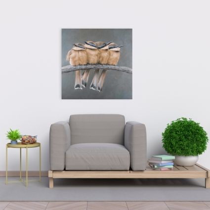 Four birds on a branch