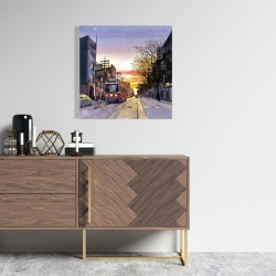 Toile 24 x 24 - Coucher de soleil une rue torontoise