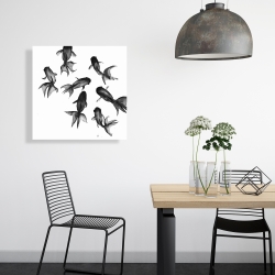 Toile 24 x 24 - Petits poissons noirs