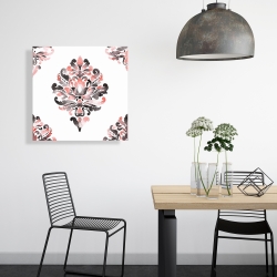 Toile 24 x 24 - Ornement baroque corail