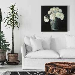 Canvas 24 x 24 - White hydrangea flowers