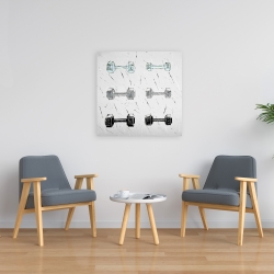 Toile 24 x 24 - Haltères