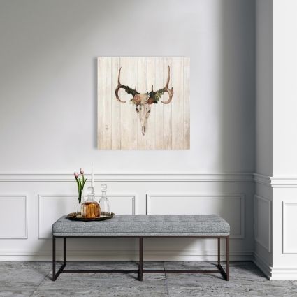 Mule deer skull with roses
