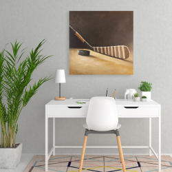 Canvas 24 x 24 - Stick and hockey puck