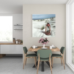 Toile 24 x 24 - Lanterne sur la plage