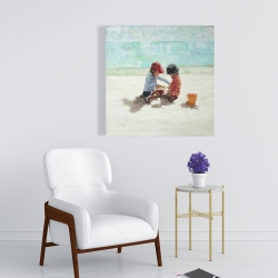 Toile 24 x 24 - Fillettes à la plage