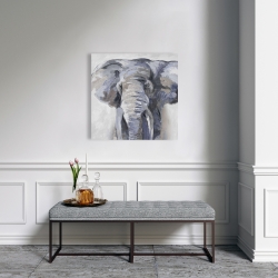 Toile 24 x 24 - éléphant bleu pastel