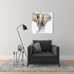 Toile 24 x 24 - éléphant doré