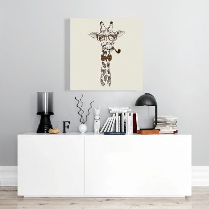 Funny giraffe with a pipe